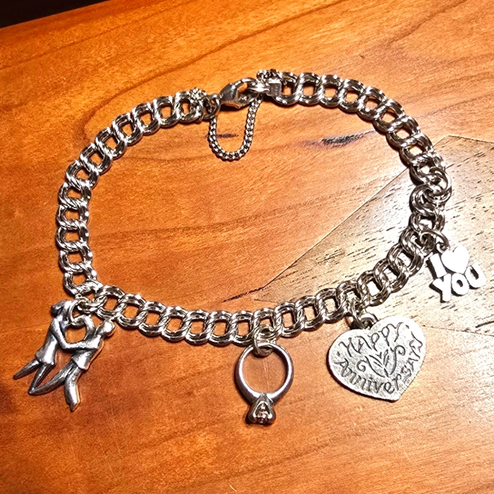 James Avery Charm Bracelet 8" LOVE Theme